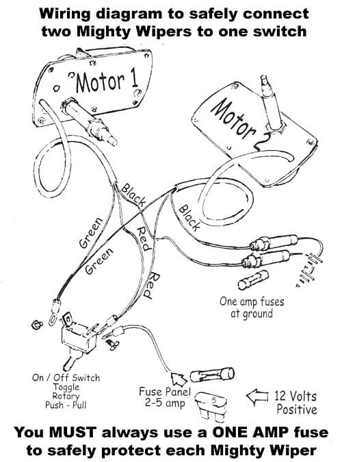 The Mighty Wiper - Wiring Diagram - RainGear Wiper Systems ford steering column wiring diagram for for ford fairlane 